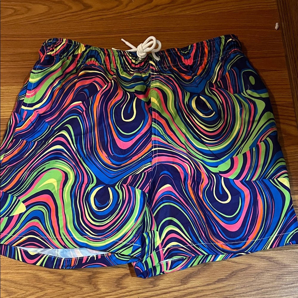 Vibrant Swirl Pattern Swim Shorts